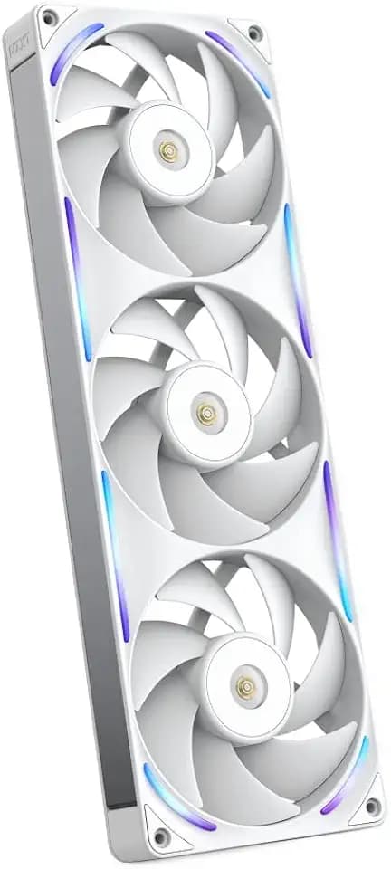 NZXT F360X - 360mm single-frame PWM RGB Performance-Lüfter - Weiß | 360mm single-frame Einheit mit drei 120mm RGB-Lüftern. Max. Airflow und statischer Druck, CAM-synchrone Beleuchtung.