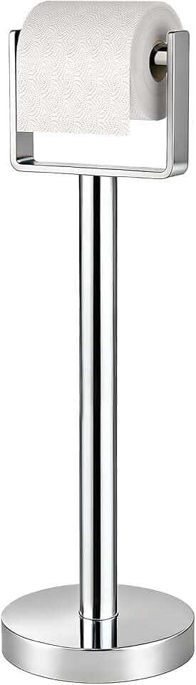 YUMORE Heavy Duty Toilet Paper Holder Stand, Extra-Weighted Base No Tipping