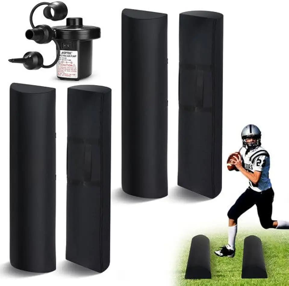 Football Step Over Dummy Inflatable PU Football Tackling Dummy with Heavy Duty Handles and Pump Athletic Agility Tackling Dummies Waterproof Training Equipment for Footwork Drills Sports Practice