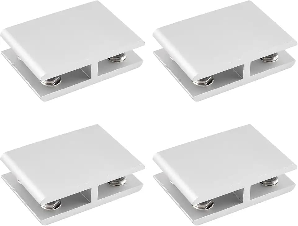 INCREWAY Glasklemme, verstellbar, doppelseitig, Aluminiumlegierung, Regalstütze, Klemmhalter für 5–8 mm Dicke, 180 Grad, 4 Stück