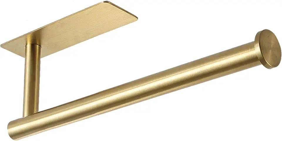 theaoo Under Cabinet Paper Towel Holder for Kitchen, Adhesive, Gold