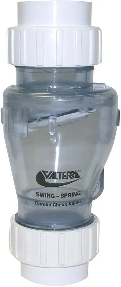 Valterra 200-CU20 PVC Swing/Spring Combination Check Valve, Clear, 2" Union