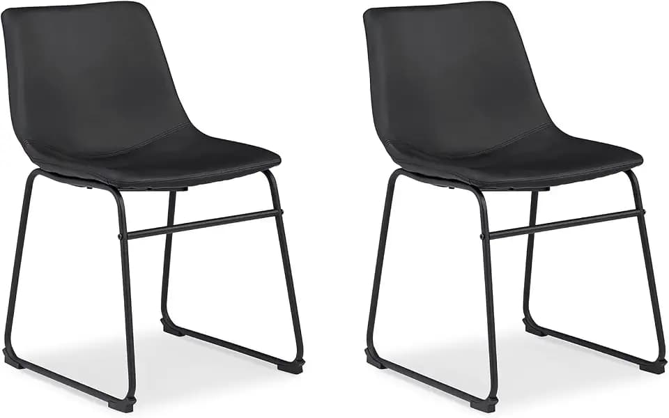 Signature Design by Ashley Centiar Dining Chairs Set of 2, Black