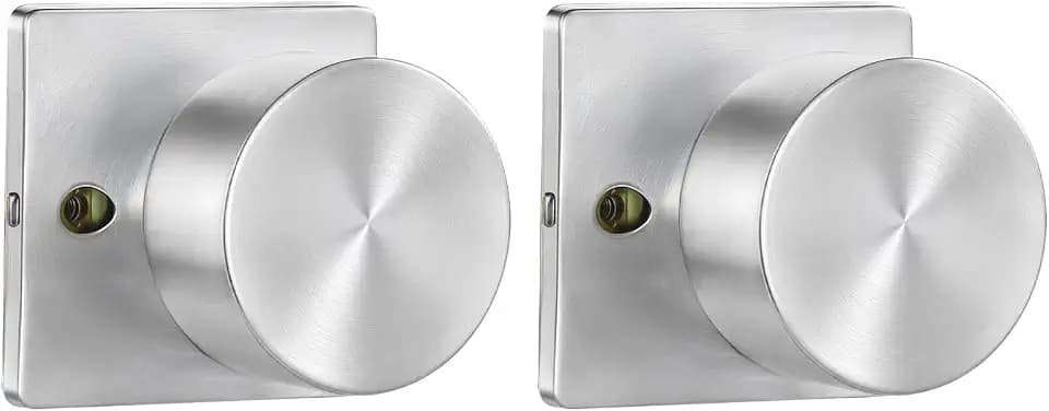 Brushed Nickel Dummy Door Knobs, Non-Turning Interior Handle 1 Pack