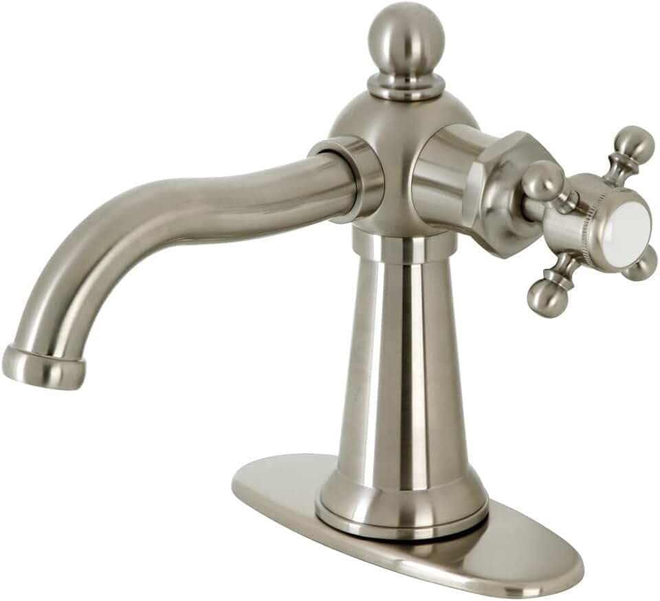Kingston KSD154BXBN Single-Hole Bathroom Faucet, Brushed Nickel