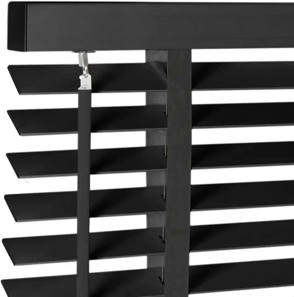 2" Cordless Solid Wood Blinds for Indoor Window,21.5" W x 36" H Black