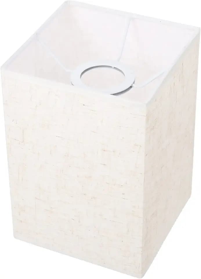 Garneck Linen Lamp Shade Rectangular Linen Lamp cover floor Lampshade Table Light Cover (Beige Square)