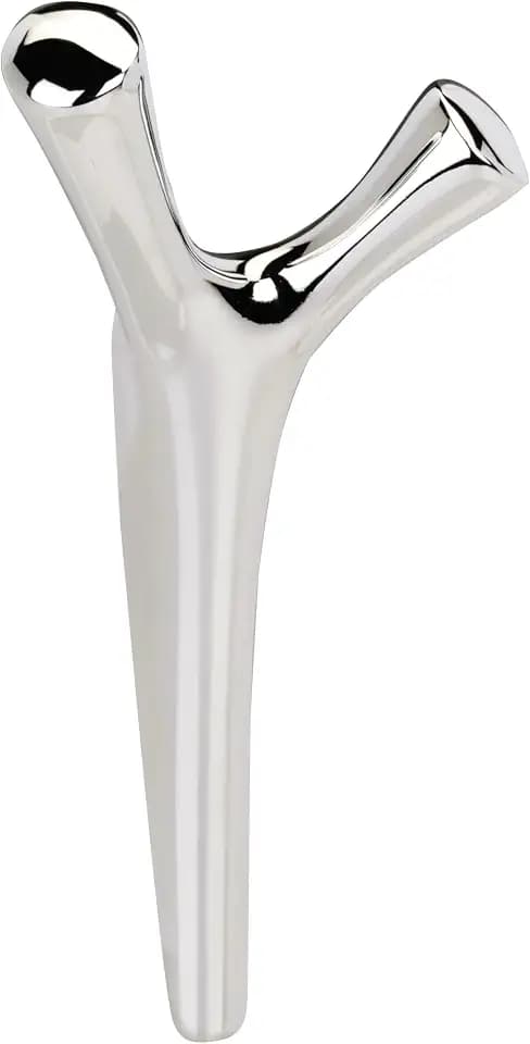 Amerock Kodiak Double Prong Polished Nickel Wall-Mounted Hook