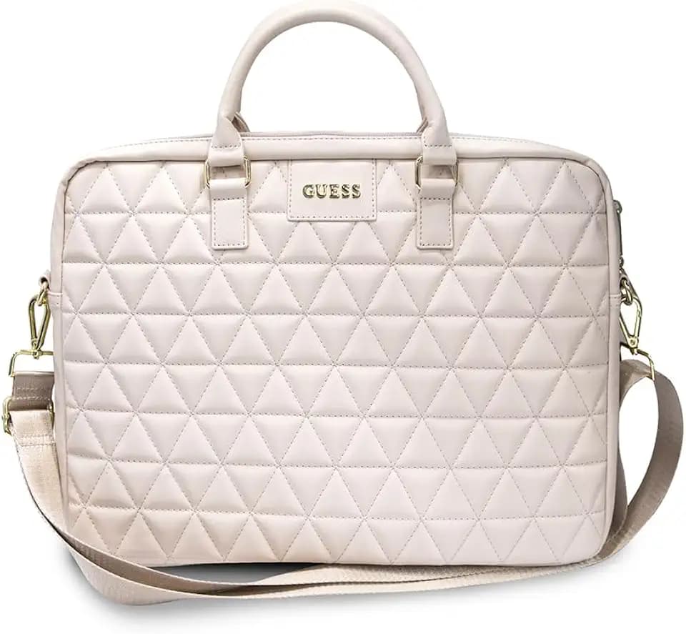 Guess Damen Tasche aus der Quilted Serie für 15" Notebook, pink, Zoll, Rosa, 15 Zoll