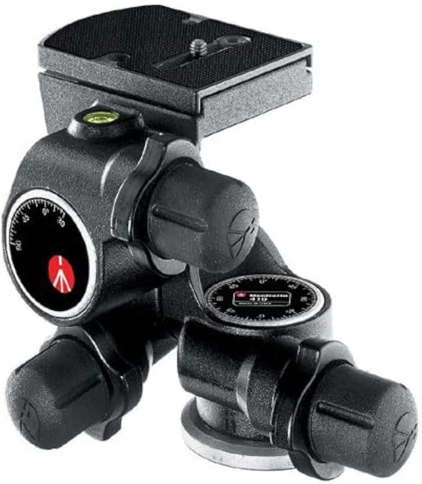Manfrotto Junior Getriebeneiger mit Drehknöpfen, für Kamerastative, hoch präziser Kopf, Fotoausrüstung, Kamera, für Profi-Fotografen