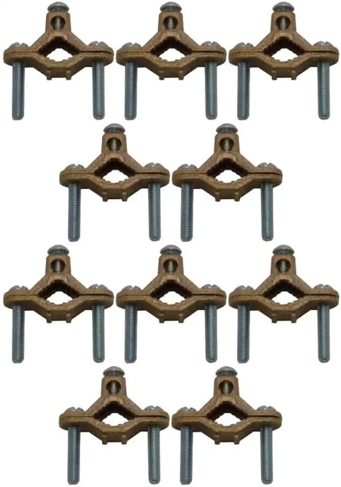 COREX 1/2" to 1" Bronze Water Pipe Ground Clamp - High Conductivity Grounding Clamp Conduit Fitting - 10 Pack