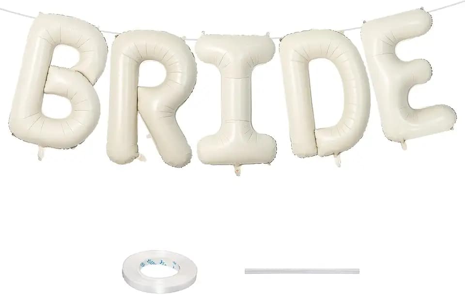 40 Inch Beige BRIDE Balloons Bachelorette Bridal Shower Party Decorations