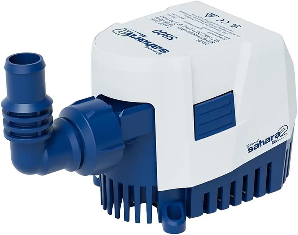 Attwood 5509-7 Sahara MK2 S800 (24V), Automatic Bilge Pump, 800 GPH, With Fittings (Elbow & Straight), Direct Replacement For Attwood 4508-1