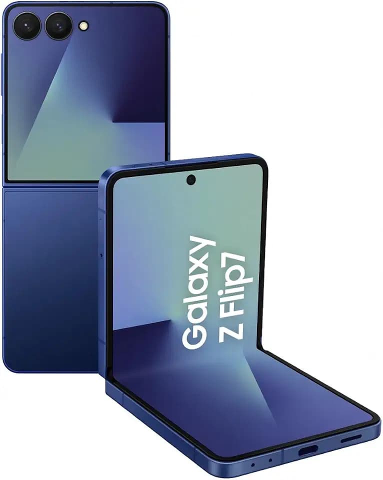 Samsung Galaxy Z Flip7 AI Smartphone mit Galaxy AI, KI-Handy mit Android, Faltbares Design, Infinity Frontdisplay, 50-MP-Weitwinkelkamera, 256 GB, 12 GB RAM, Blue Shadow, 3 Jahre Herstellergarantie