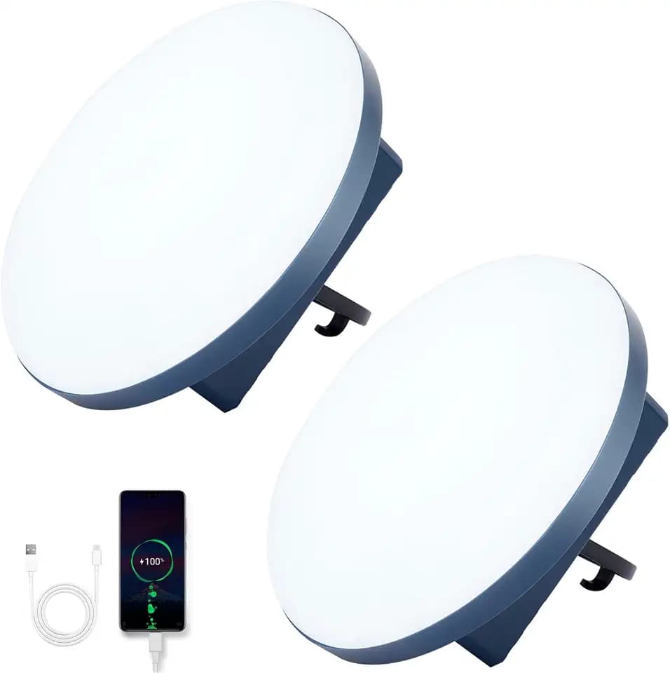 2Pack Tent Light Rechargeable, 60W Camping Lights, Tent Lights with Magnet
