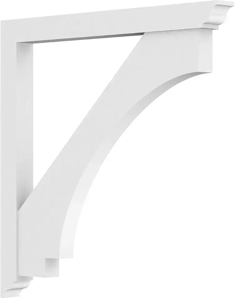 3"W x 36"D x 36"H Standard Imperial Architectural Grade PVC Bracket with Traditional Ends