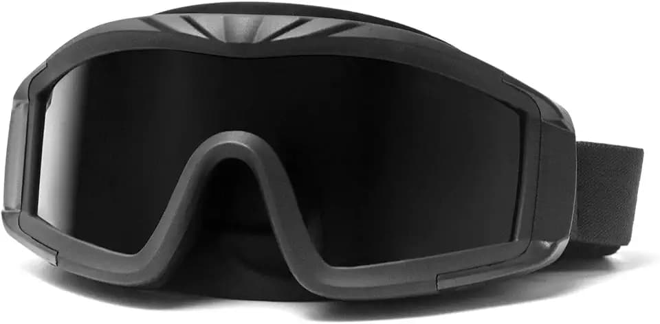 QWORK Outdoor Sports Military Airsoft Tactical Goggles with 3 Interchangable Lens for Riding, Black