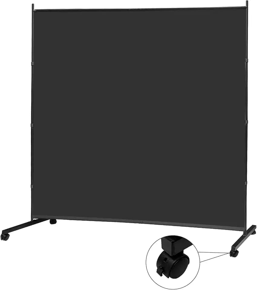 MAYOLIAH Large Single Panel Room Divider 71”W x 75”H Rolling Privacy Screen