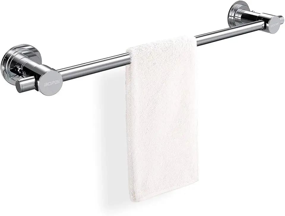 BOPai 24 inch Suction Cup Towel Bar, Chrome