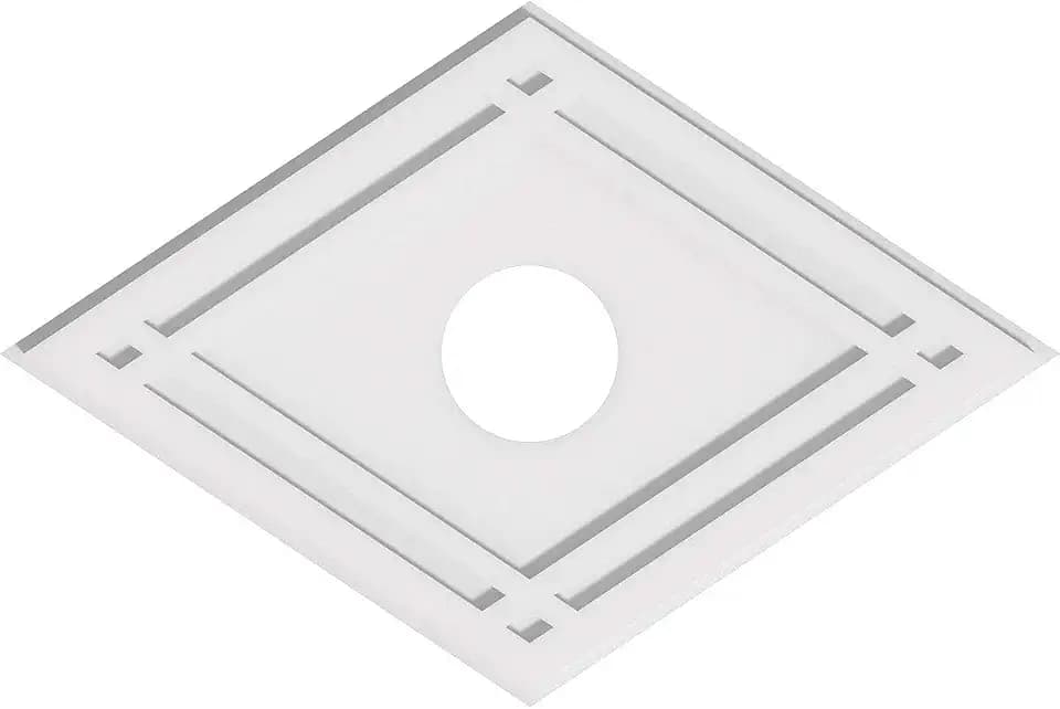 Ekena Millwork CMP30X20DD-05000 Diamond Architectural Grade PVC Contemporary Urethane Ceiling Medallions 30"W x 20"H x 5"ID x 10 1/2"C x 1"P
