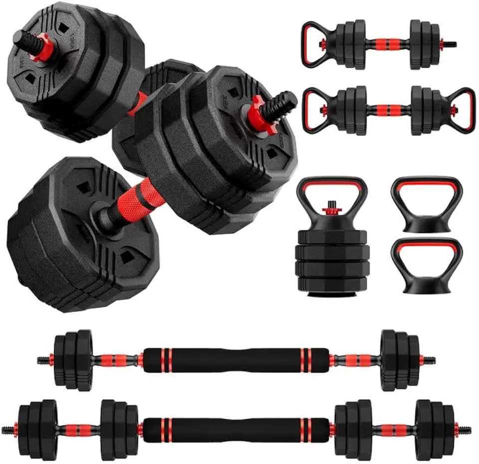 Adjustable dumbbell set,20/30/45/70/90lbs Free Weights Dumbbells Set 5in1
