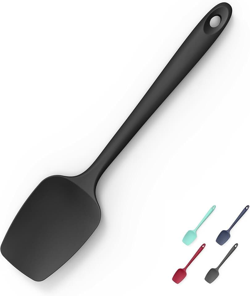 Doosu 600°F Heat Resistant Silicone Large Spoon, 11.4in, Black