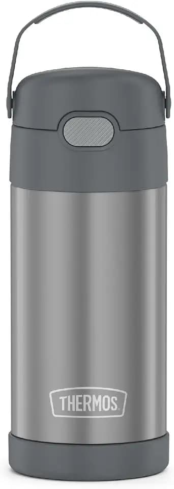 THERMOS FUNTAINER Water Bottle with Straw, 12oz, Grey