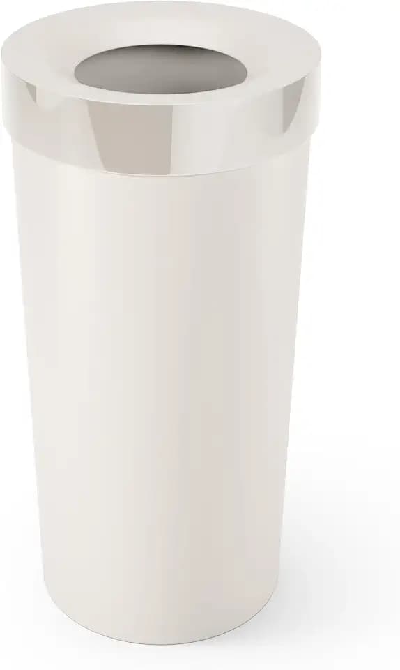 Umbra Vento Kitchen Trash Can, Open Top 16.5 Gallon Garbage Can, Sand
