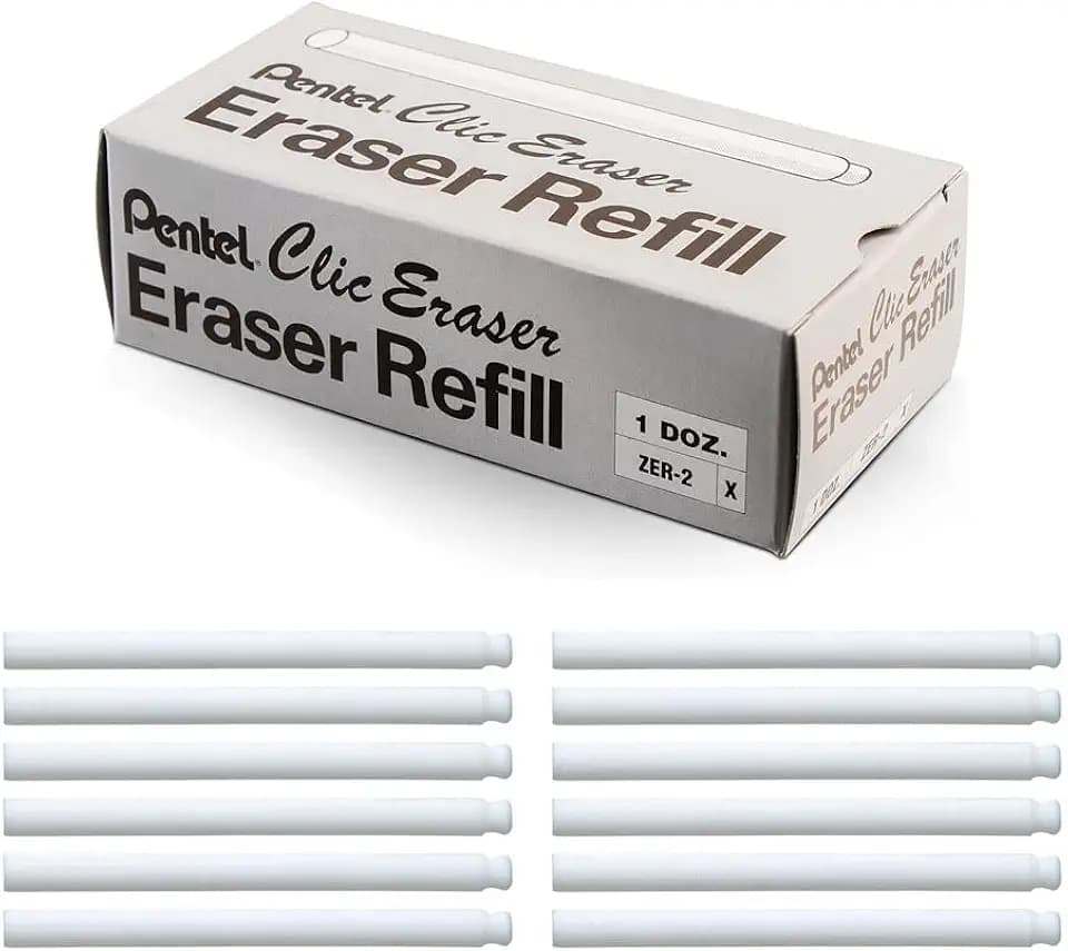 Pentel Refill Erasers For Clic Eraser, Contains 24 Erasers (ZER-2)