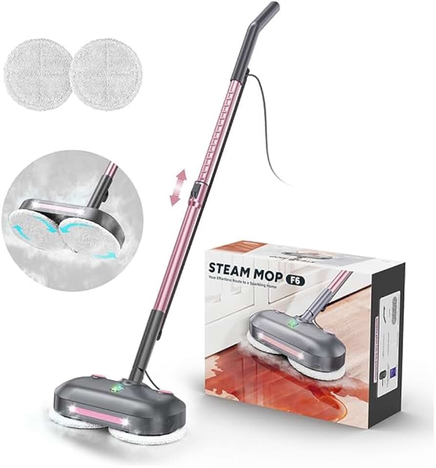 Scrubbing Steam Mop with Rotating Pads for Floor Cleaning,Steam Cleaner F6
