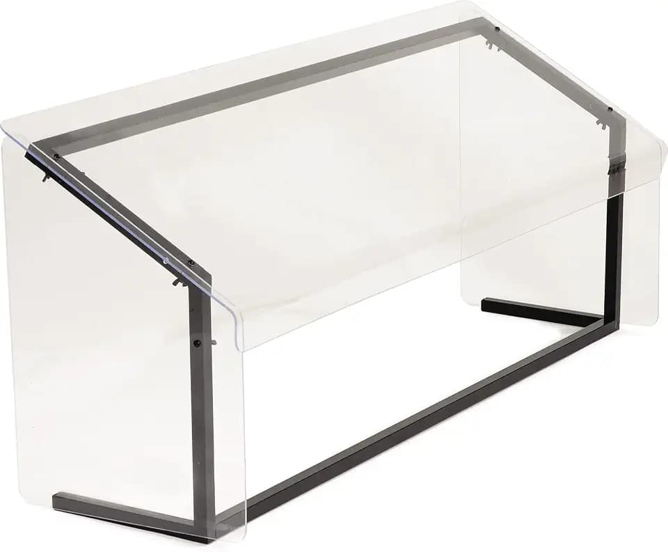 Carlisle FoodService Products Buffet Bar Sneeze Guard with Aluminum Frame for Catering, Buffets, Restaurants, Plastic, 73.37 x 12.19 x 25.5 Inches, Black