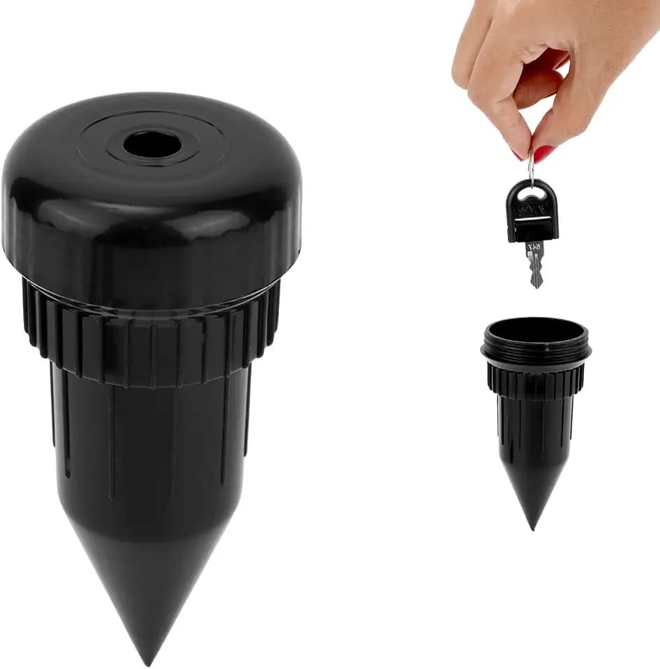 2pcs Realistic Sprinkler Head Key Hider, Outside Secret Storage (Black)