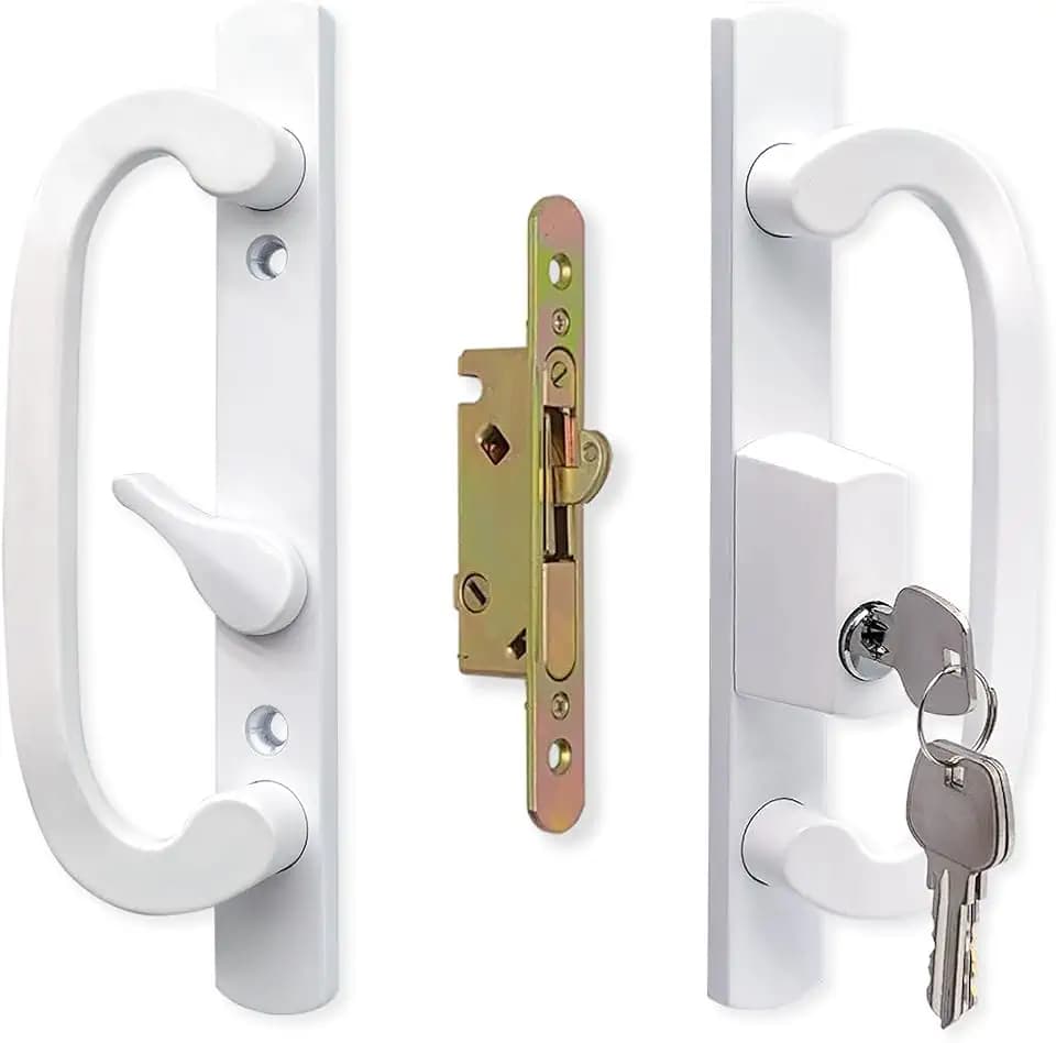 ALLYWASAI 46-03 Offset Latch Sliding Patio Door Handleset Fits 3-15/16" H.C