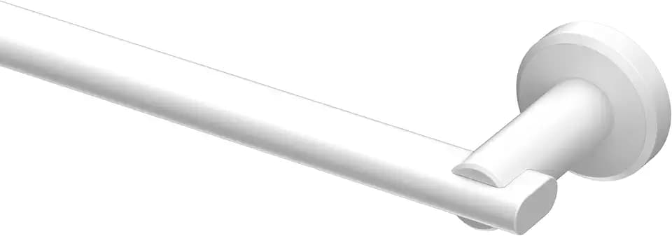 Gatco 5481 Locke, Towel Bar, 18" L, Matte White/Wall Mounted Single Towel Holder for Bathroom