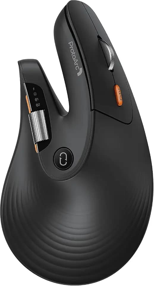 ProtoArc EM11 Pro Ergonomische Vertikale Maus für Große Hände, Schwarz