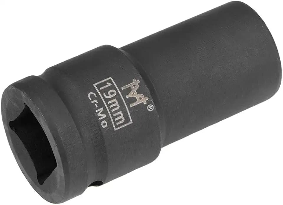 uxcell 3/4-Inch Drive by 19mm Deep Impact Socket, 6-Point, Cr-Mo Alloy Steel, Metric