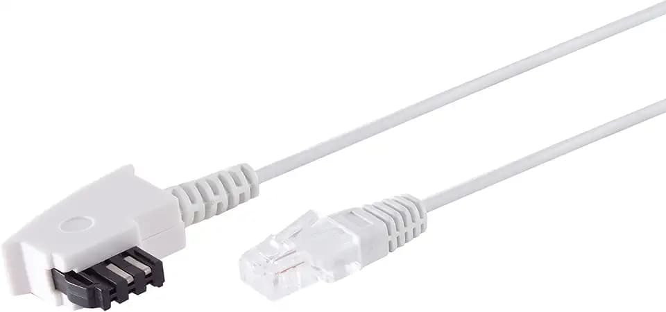 S-Conn TAE-F Stecker auf RJ45 Stecker, VDSL Routerkabel, weiß, 3,0m