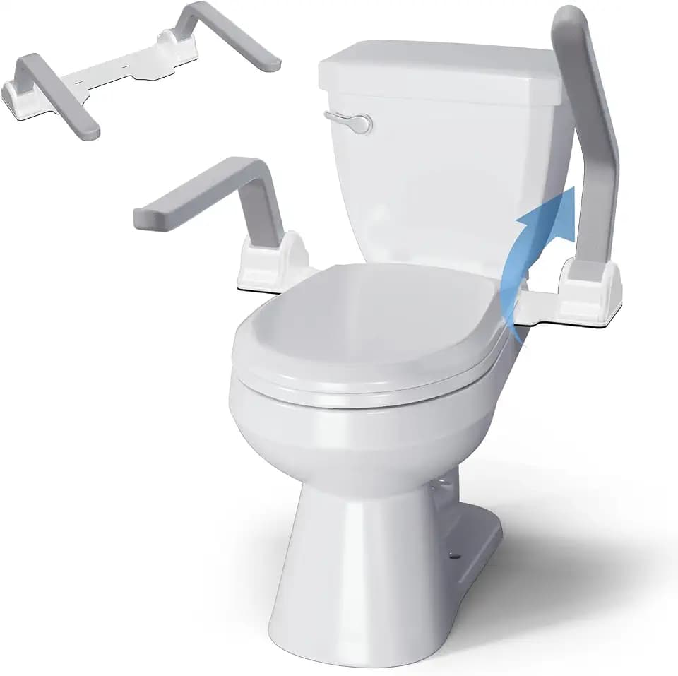 ZEAGUS Toilet Safety Rails for Seniors,500lb Heavy-Duty Toilet Safety Frame