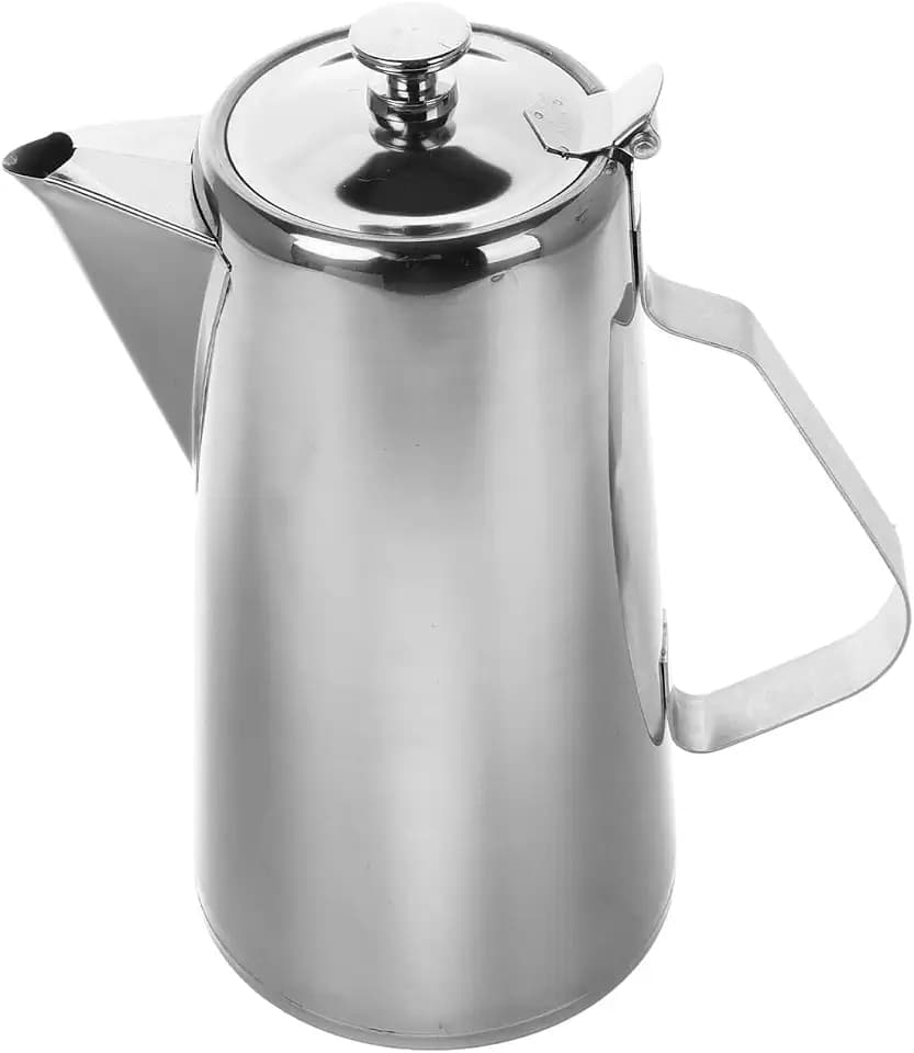 VOSAREA Stainless Steel Water Pitcher with Lid 2L Large Capacity Milk Frothing Jug with Handle for Hot Cold Water Iced Tea Metal Carafe Serving in Home Restaurant Office