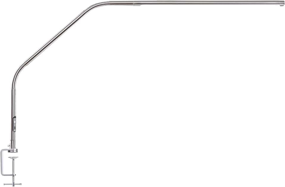daylight Slimline 4™ LED Table Lamp in Brushed Steel - 6,000K, 3,200 Lux, 4 Brightness Levels, USB-C Charging Port, Anti-Glare Diffuser, Flexible Design, Art & Craft, Sewing, Nail Salon