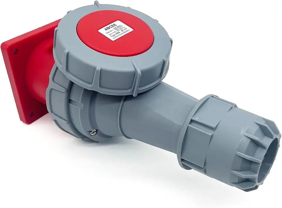 1Set 63A 5Pin Male+Famale Flush-Mounted Receptacle Connector(Compatible with 60amp),Industrial Waterproof Concealed Socket,IP67 Aviation 3Phase Plug&Socket,IEC60309 3P+N+E 6H