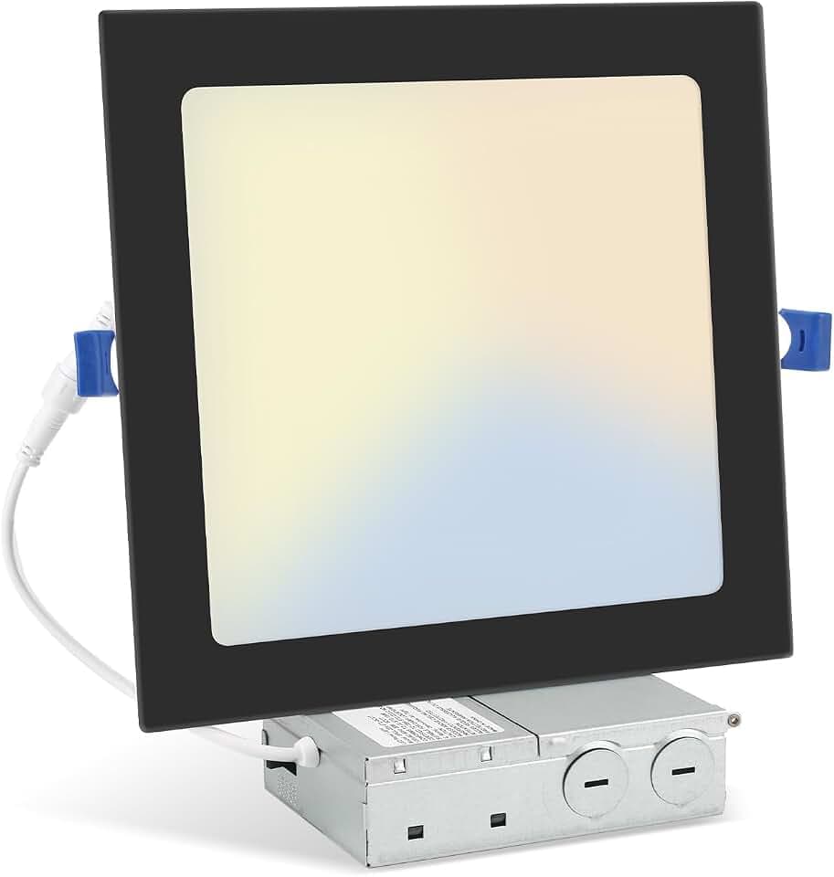 1 Pack 8 Inch Square LED Recessed Lighting, 20W Dimmable, 5CCT