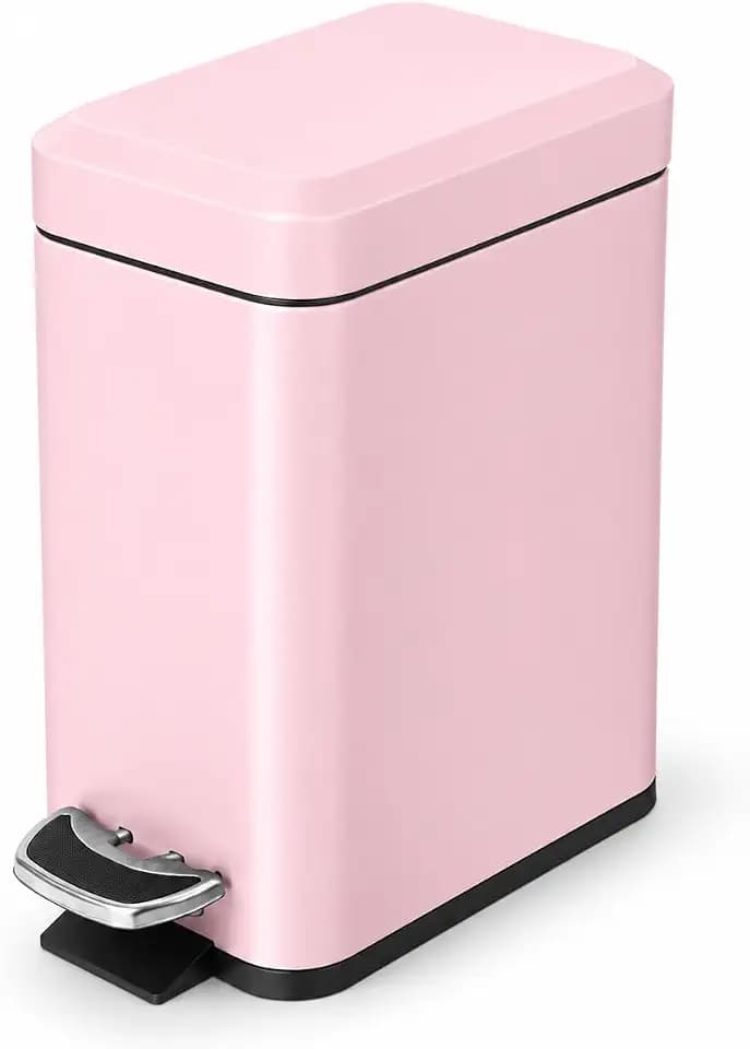 Home Zone Living 1.3 Gallon Stainless Steel Small Trash Can with a Lid