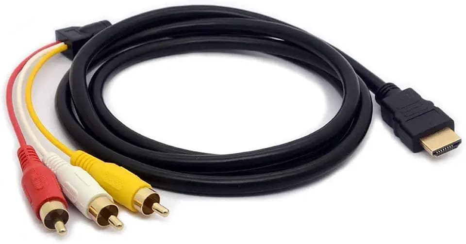 Tomost HDMI-Stecker auf 3 Cinch-Kabel, Audio-/Video-AV-Adapter, Verlängerungscode für HDTV, DVD, 1080P und die meisten LCD-Projektoren-Transmitter (keine Signalumwandlung), 1,5 m lang