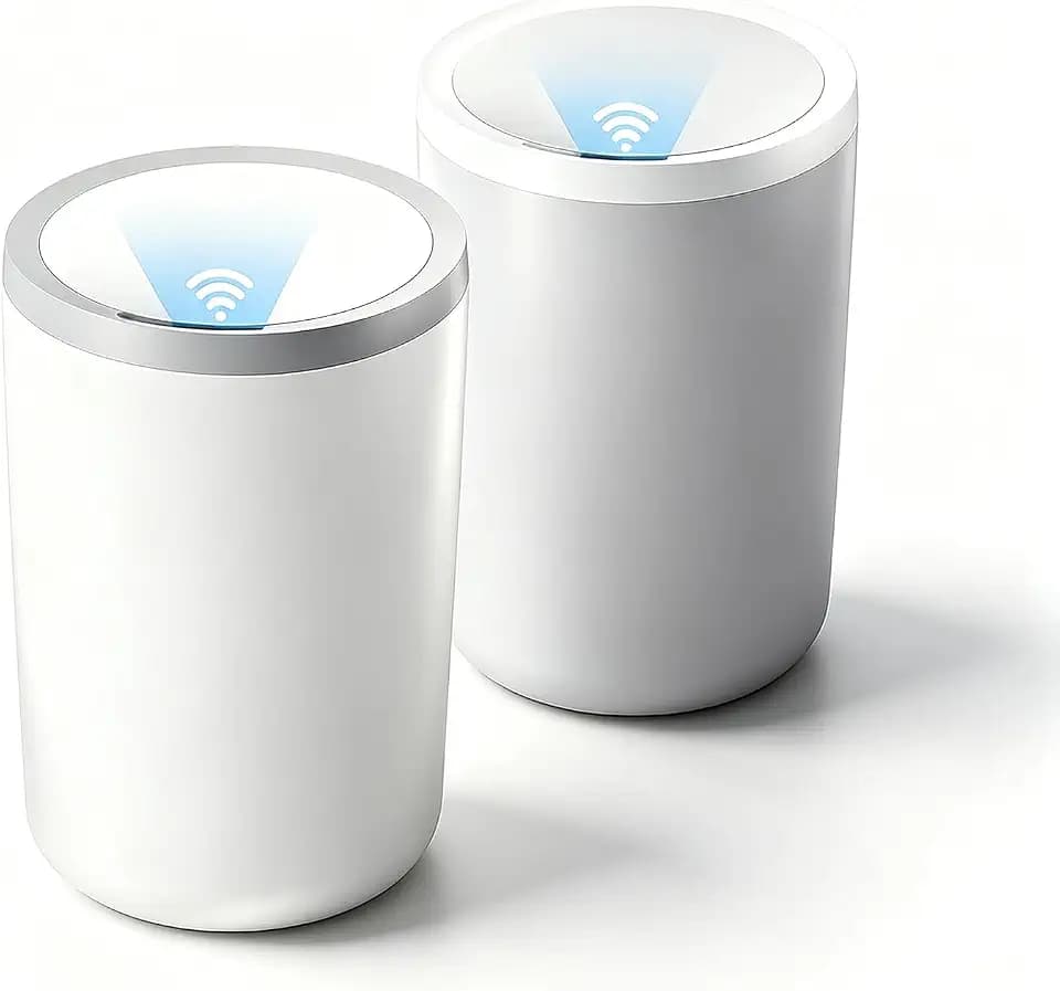 2 Pack 3.6 Gal Kitchen Bathroom Trash Can with Lid Smart Sensor Wastebask