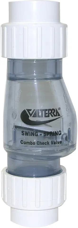 Valterra 200-CU15 PVC Swing/Spring Combination Check Valve, Clear, 1-1/2" Union