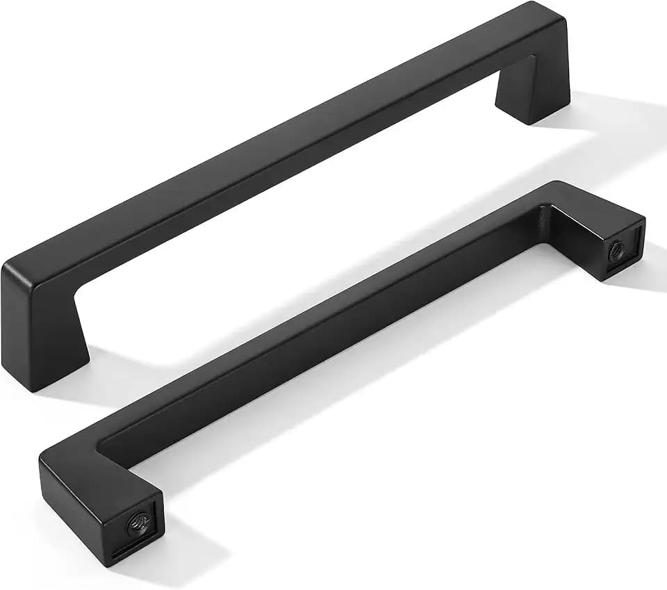 khtumeware 20 Pack 6-1/4 Inch Hole Center Kitchen Cabinet Handles, Matte Black Cabinet Pulls Kitchen Cabinet Hardware, Furniture Pulls for Bathroom Cupboard Drawer Handles Dresser Pulls