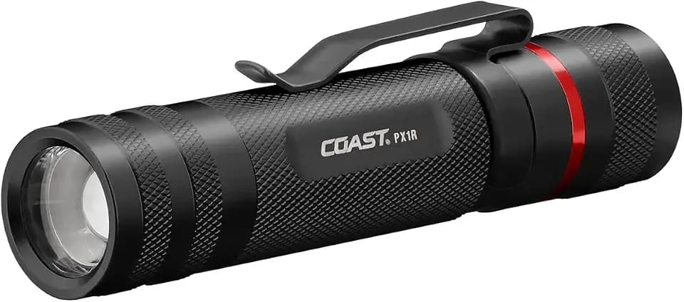 Coast PX1R 1000 Lumen Rechargeable Focusing LED Flashlight, Black