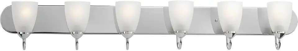 Progress Lighting Gather 6-Light Bath Vanity Light, Polished Chrome