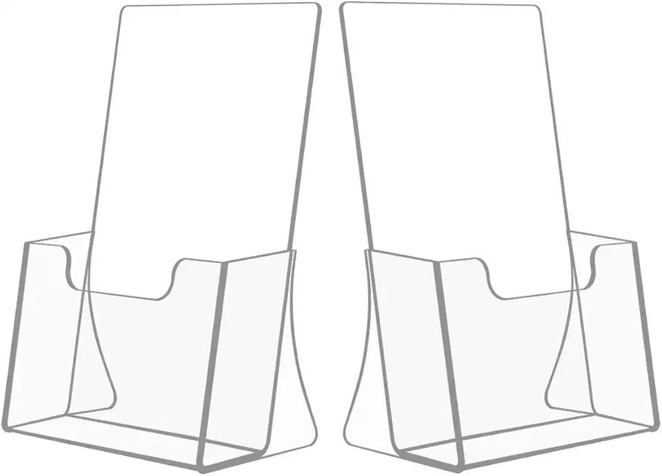 NIUBEE Acrylic Bi-Fold Brochure Holder 8.5 x 5.5, Flyer Holder Stand,2 Pack